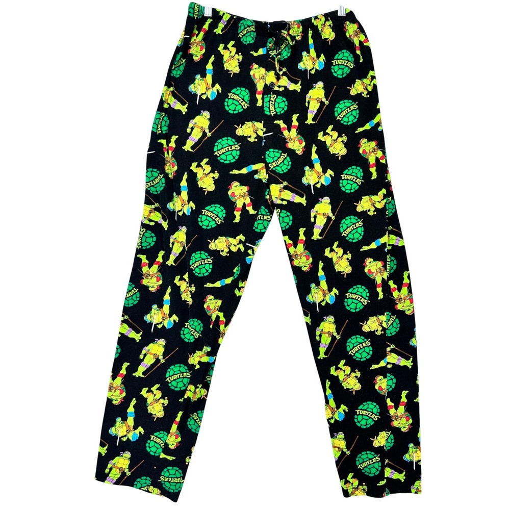Teenage Mutant Ninja‎ Turtles Pajama Pants Large Mens Black Y2K Nostalgia